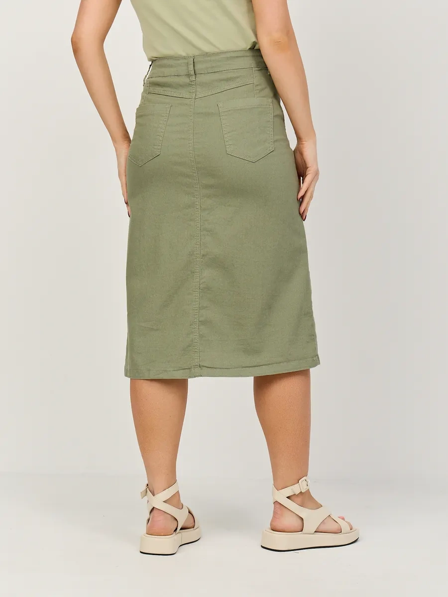 Osnova Düğmeli Uzun Kot Etek 423458321 Khaki