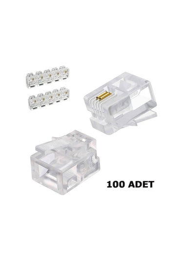 RJ11 Konnektör Jack 100 Adet