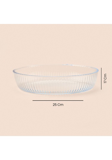 Twin Oval Cam Fırın Kabı - Şeffaf - 25x17 Cm Şeffaf