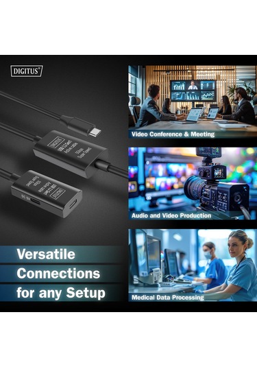 Aktif Usb-c Uzatma Kablosu, 10m 5g, Usb 3.2 Gen1, Usb-c - Usb-c