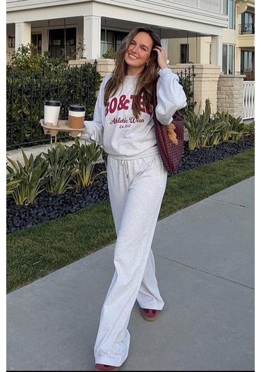 Madmext Gri Bol Paça Kadın Eşofman Altı Mg2279 Gri