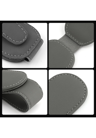 Jeemson Araç Güneş Gözlüğü Tutucu Kırmızı Pu Deri Araç İçin Gözlük Depolama Ve Fatura Tutucu