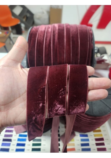 2 Cm Kadife Kurdela-5 Metre-bordo-yılbaşı Paket Süslemede-çam Ağacı