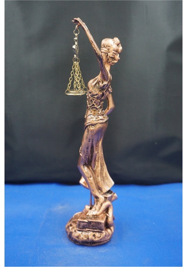 Themis Adalet Tanrıçası Heykeli 32 Cm Avukatlar İçin Dekoratif Biblo, Ev & Ofis Aksesuarı Bakır