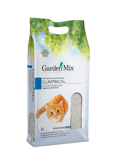 Garden Mix Parfümsüz Kalın Topaklaşan Bentonit Kedi Kumu 5 L