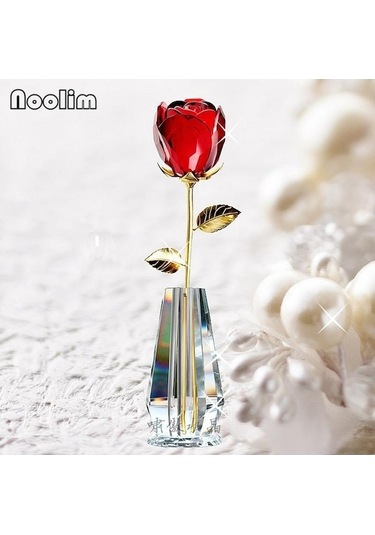 Novahub Kristal Cam Gül Çiçek Figürleri Zanaat Düğün Sevgililer Günü Hediyeler Şekeri Ev Dekorasyon Süsler M M