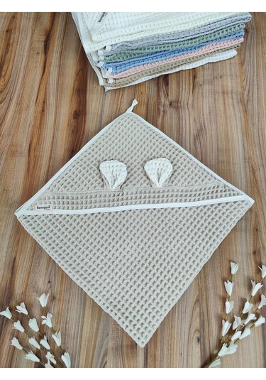 Ekru Pike Bebek Battaniyesi Doğal Organik Uyku Çift Taraflı Bebek Havlu Örtü Yenidoğan Mevsimlik Kahverengi