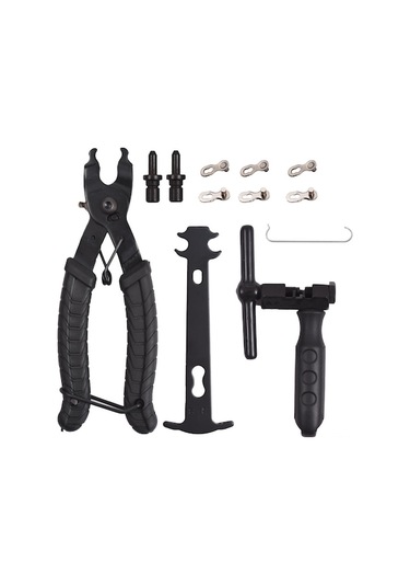 Bisiklet Zincir Tamir Seti: Zincir Kesici, Pense, Ölçer Ve 3 Adet Magic Link İle 2-in-1 Fonksiyonlu Araç Paketi Çok Renkli Çok Renkli