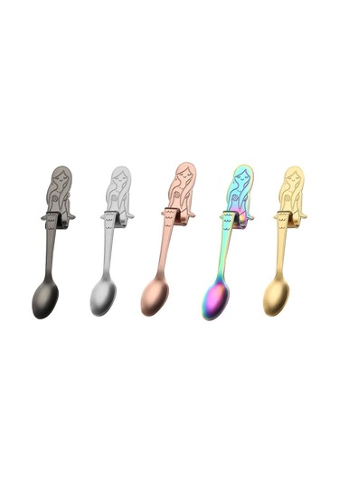 Altın Denizkızı Çay Kaşığı Paslanmaz Çelik Yaratıcı Çay Kahve Kaşığı