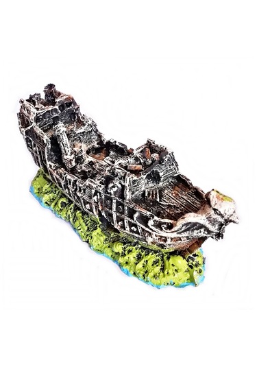 Balıkpet Harabe Batık Gemi Akvaryum Dekoru 12 CM