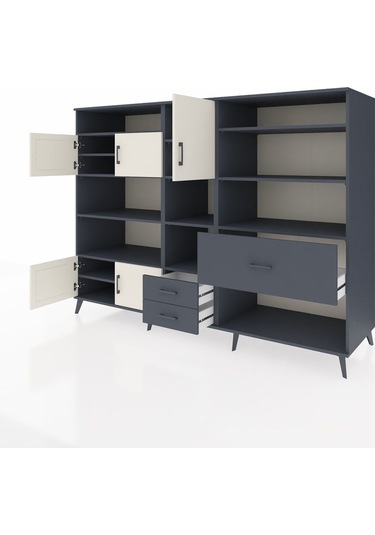 Kronos Dolap 13 Raflı 3 Çekmeceli 5 Kapaklı 220x59x163 Antrasit-a Antrasit-aytaşı/antrasit Kronos Dolap 13 Raflı 3 Çekmeceli 5 Kapaklı 220x59x163 Antrasit-a Antrasit-aytaşı/antrasit