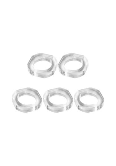 Suntek 5 Adet Peçetelik Halkaları Moda Şeffaf Aile Geometrik