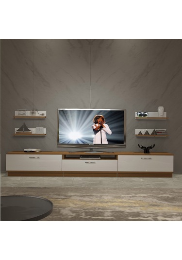 Decoraktiv Trendstyle 270r Slm Tv Ünitesi Tv Sehpası Ceviz - Beyaz