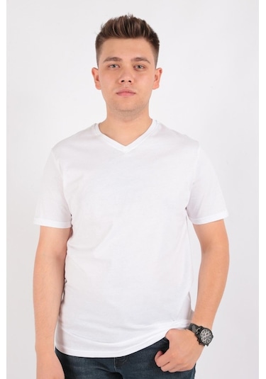 Benetton Bnt-m-3u53j4231-23y Erkek T-shirt Beyaz