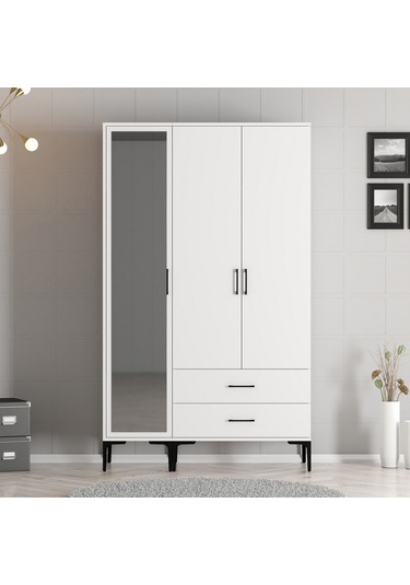 Variant Kumsal 3 Kapılı Rt Gardrop - Beyaz / Beyaz