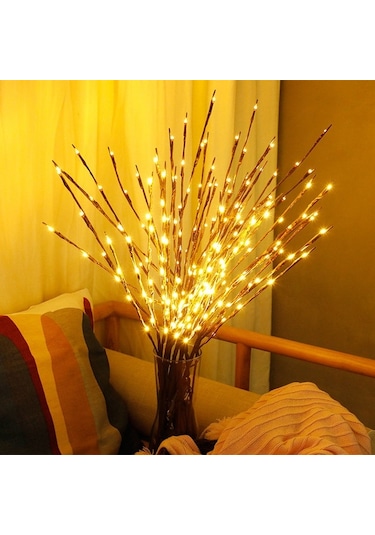 Led Söğüt Şube Lambası Çiçek Işıkları Tatil Evi Noel Partisi Bahçe Dekorasyonu Kumandalı Noel Doğum Günü Hediyeleri Sıcak Beyaz Diğer