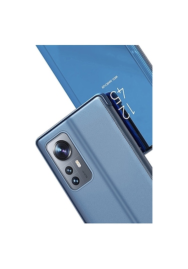 Xiaomi 12 Pro Kaplama Ayna Tutuculu Yatay Çevirme Deri Kılıf