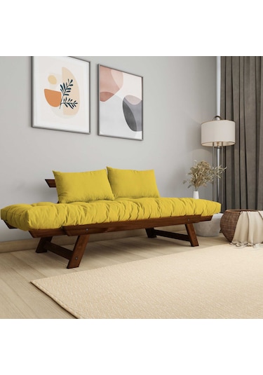 Woodesk Adalar Masif Ceviz-sarı Renk 2li Kanepe Cpt8166-210