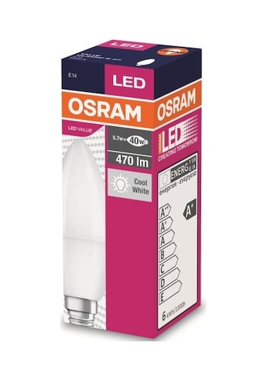 Osram 5 Watt E-14 Ince Duy 6500 Kelvın Buji Led Ampul