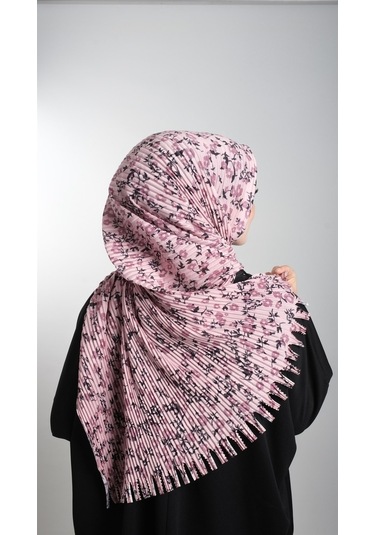 Pudra Pratik Hazır Geçmeli Tesettür Eşarp Kesik Elyaf Piliseli Çi (553630022) Pudra