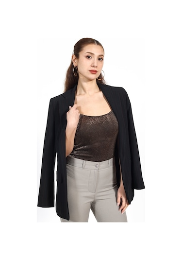 Tampap Kadın Simli Askılı Bodysuit Atlet 5112- Bronz