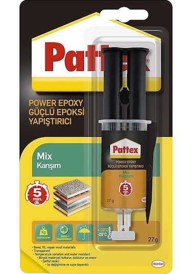 Pattex 1380802 Güçlü Epoksi Yapıştırıcı Mix Karışım Şeffaf 27 Ga