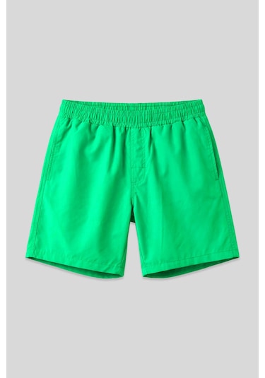 Tommylife Neon Yeşil Hızlı Kuruyan Standart Fit Erkek Deniz Şortu - 81237