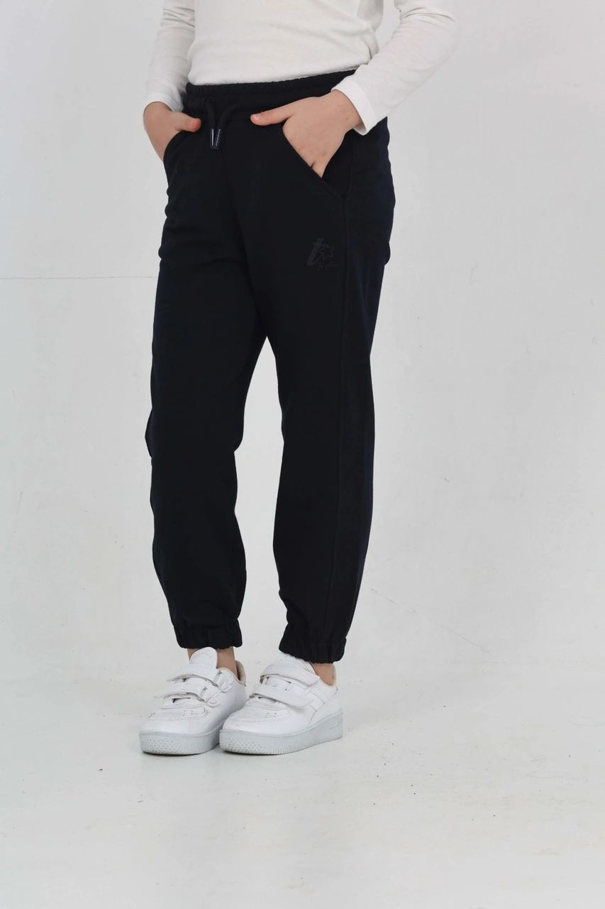 Toontoy Kız Çocuk Tonaton Nakışlı Eşofman Alt Lacivert