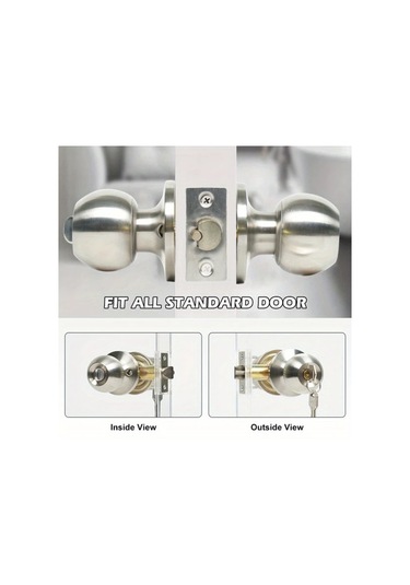 Willowhaven 3 Adet Nikel Yatak Odası Banyo Kapı Kilidi Kilit Seti Kilitlenebilir Kolay Kurulum