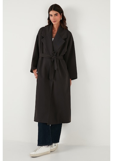 Lela Bayan Trençkot 6839617 Koyu Kahve Koyu Kahve