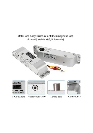 Pazly Zamanlayıcılı Dc12v Güvenli Elektrikli Bırakma Cıvata Kilidi Kapı Erişim Kontrolü, Cam Kapılar İçin Uygun