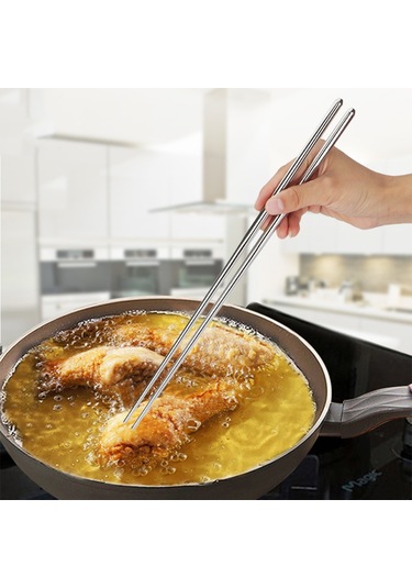 Dianziye 304 Paslanmaz Çelik Isıya Dayanıklı Kaymaz Çubuk Çatal, Gümüş Renk, 5 Çift Basit Paket Diğer