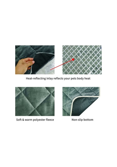 Geeroyoo Kışın Evcil Hayvanlar İçin Taşınabilir Isıtmalı Yatak, 50x40cm, Kaymaz Taban, Hafif Ve Katlanabilir