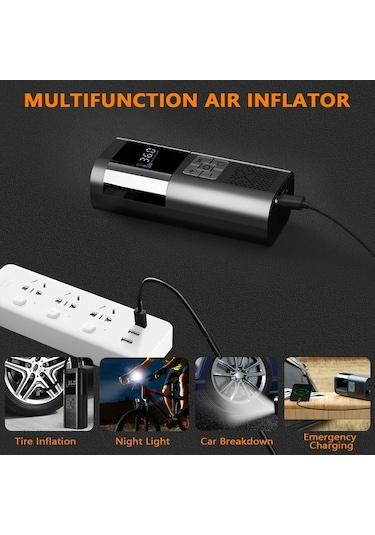 Primepickings Fast Tire Inflator Sm02-15-3 150psı Portatif Lastik Şişirme Kompresörü Led Işıklı 2025 Yükseltmeli