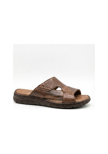 Kahverengi Erkek Hakiki Deri Terlik 713.2013 Kahverengi