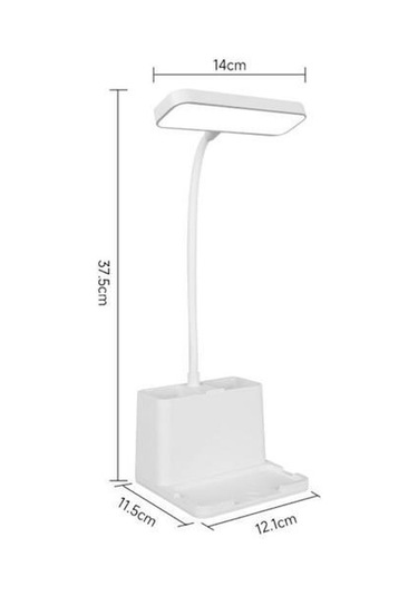 Buffer Kalemlikli Usbli Dokunmatik 3 Kademeli 360 Derece Özel Göz Korumalı Led Lityum Masa Lambası -m11 Beyaz