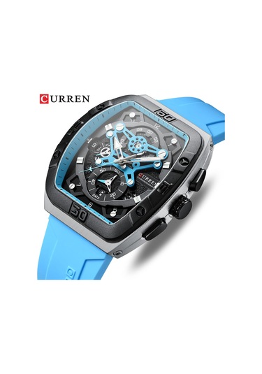 Curren 8443 Quartz Kol Saati-orjinal Kutusunda Mavi Gümüş