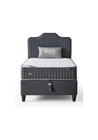 Menekşe Tek Kişilik Sandıklı Baza Antibakteriyel Ortopedik Paket Yaylı Yatak 3 Lü Set 90 x 190