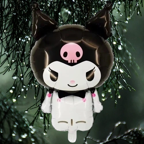 Folyo Balon Kuromi 80x50 Cm Siyah Büyük Doğum Günü Balonu Çok Renkli