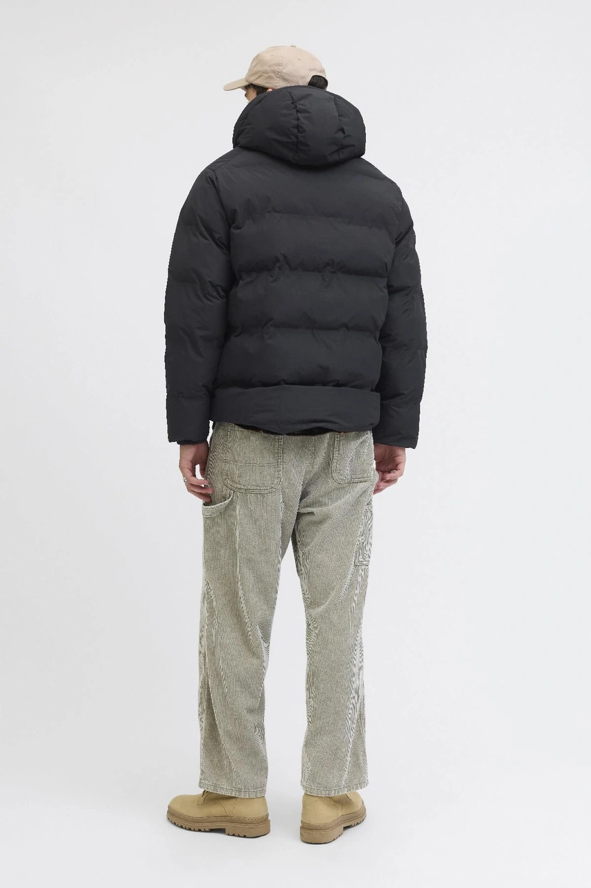 Erkek Jack & Jones Jjesoho Kapüşonlu Puffer Mont Siyah, Yüksek Kalite, Fermuarlı, Uzun Kollu, Kışlık Şişme Mont Siyah