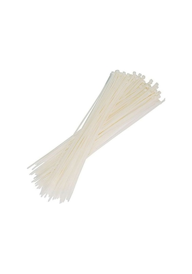 3.6 X 370Mm Beyaz 37Cm Kablo Bağı Cırt Kelepçe 100 Lü