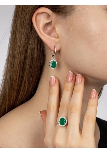 Lair Doğal Akik Taşlı Gümüş Yüzük 70073685 Yeşil