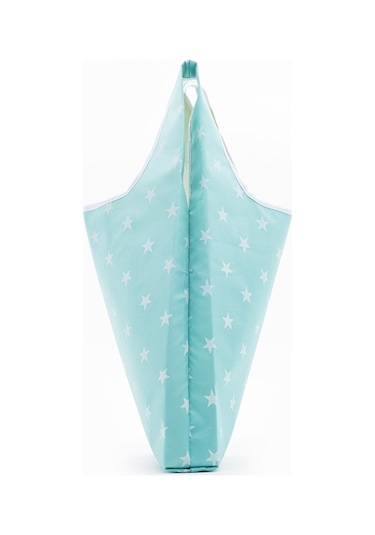 Sones Baskılı Katlanabilir Alışveriş Çantası Büyük Kapasiteli Saklama Poşetleri Koyu Mavi Gypsophila Diğer