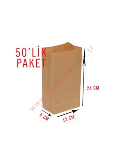 50 Adet 12Cmlik Kraft Poşet