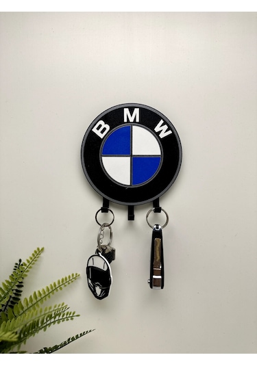 3d Baskı Dekoratif Bmw Model Anahtar Askılığı Mavi - Siyah