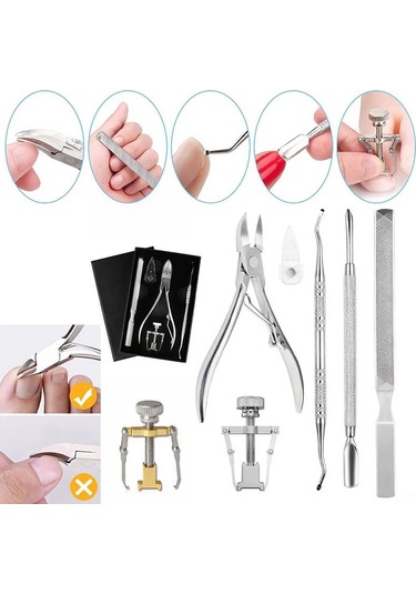 Yifomall Profesyonel 6'lı Tırnak Bakım Seti - Kalın Ve Batık Tırnaklar İçin Özel Kavisli Makas İle Hijyenik Çözüm