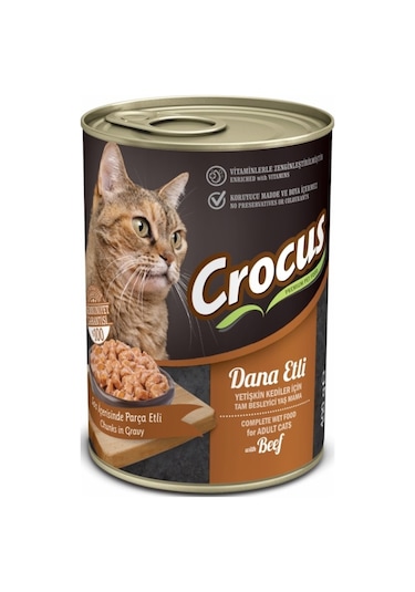 Crocus Yet. Kedi Dana Etli Yaş Mama 400 G