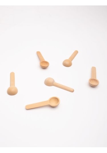 Emaylab Ahşap Bambu Mini Ölçek Baharat Kaşığı 6 Lı Set 7 Cm