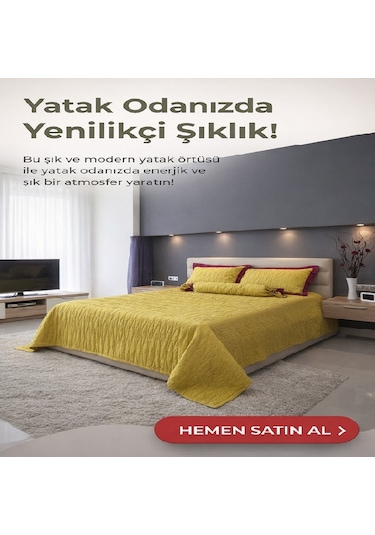 Çift Kişilik Saten Yatak Örtüsü-Battal Boy-Gold V06
