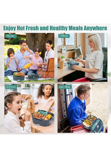 Araba, Kamyon Ve Ofis İşleri İçin 3'ü 1 Arada Isıtıcılı Elektrikli Yemek Kutusu Yde